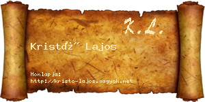 Kristó Lajos névjegykártya